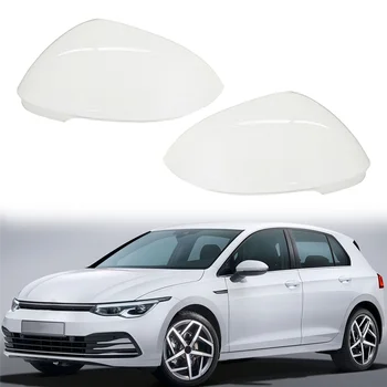 1 пара Автомобильных Белых Боковых Стекол Заднего Вида, Отделка Крышки Зеркала Заднего Вида, Чехол Для VW Golf 8 MK8 2021 2022 Изображение 2