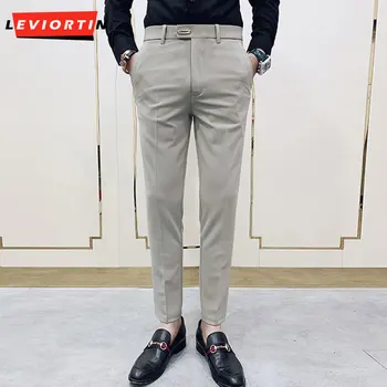 2023 Новые Официальные мужские деловые повседневные брюки для костюма Южная Корея Облегающие офисные мужские брюки Мужские повседневные брюки для свадебного клуба