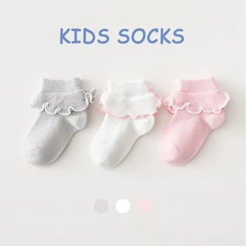 3шт хлопчатобумажных мягких детских носков, дышащие летние весенние сетчатые чулки для новорожденных, для мальчиков и девочек, нескользящие короткие носки для младенцев