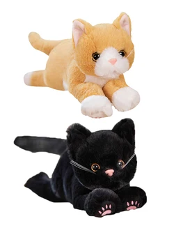 53 см Новая имитация куклы-кошки, плюшевая игрушка, мягкое животное, плюшевая бело-серая подушка-кошка, подарок на день рождения для девочек, игрушки для домашних животных, деко