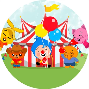 8x8FT Персонализированный Плимут Plim Carnival Circus С Днем Рождения Музыка Пользовательский Фон Для Фотографий Бесшовный Винил 240см х 240см Изображение 0