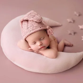 Accesorios de fotografía para sesión de fotos de bebé, almohada creativa de estrella y Luna para cumpleaños de recién nacido, Изображение 2