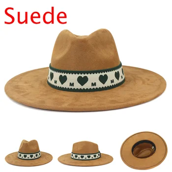 Ins2023 новая фетровая шляпа с большими полями, замшевая шляпа с полями 10 см для мужчин и женщин, шляпа на резинке с зонтиком, сомбреро hombre