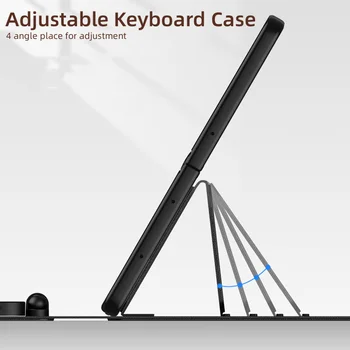 Беспроводная клавиатура Samsung Galaxy Z Fold 4 3 2 с магнитной откидной подставкой, кожаный чехол для клавиатуры со слотом для ручки и мыши Изображение 2
