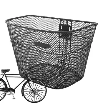 Велосипедная Корзина Передняя Металлическая Регулируемая Сумка для велосипедного Руля, Проволочный держатель для хранения, Подвесной Грузовой Стеллаж