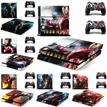 Виниловая наклейка Marvel Lronman для консоли PlayStation 4 PS4 и 2 контроллеров, наклейка для игровых аксессуаров
