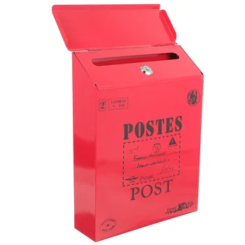 Винтажная почтовая почта Почтовый ящик Почтовый ящик для писем Ретро почтовый ящик Открытый Металлический почтовый ящик Изображение 3
