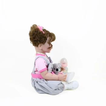 Возрожденная Кукла-малышка-22-дюймовая Малышка-коала с толчком Коалы и 3D раскрашенной кожей, видимыми Венами на цельном виниле с укоренившимися волосами Изображение 3