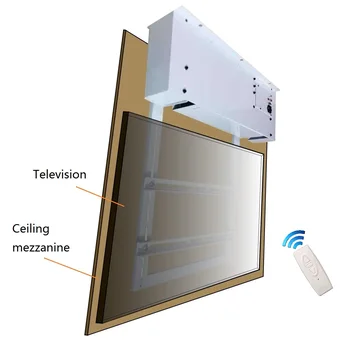 Выдвижной откидной электрический потолочный подъемник для телевизора 0-105 градусов, скрытый потолочный подъемник для телевизора, установленный на потолке скрытый телевизор