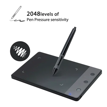 Графический планшет H420 с 3 экспресс-клавишами 2048 Нажимная цифровая ручка Планшет для подписи для рисования анимации OSU Gaming