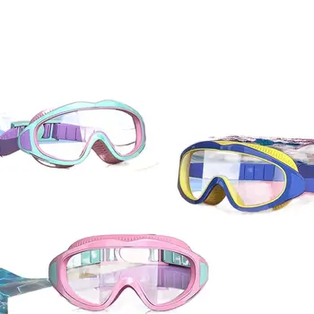 Детские плавательные очки Обновленные Водонепроницаемые Противотуманные УФ Профессиональные очки для дайвинга, плавания, водных видов спорта, бассейна, очков в большой оправе