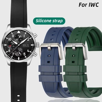 Для IWC Portugal Big Pilot Mark 18 силиконовый ремешок для часов Быстросъемный Зеленый синий мужской Оранжево красный резиновый ремешок для часов браслет 21 мм