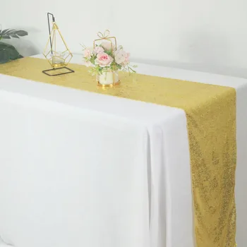 Дорожка для свадебного стола с блестками, Золотое / Серебряное покрытие для стола, украшение для свадебной вечеринки, Рождественский Детский душ, Банкетные столешницы