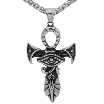 Египетское ожерелье с мечом Око Гора из нержавеющей стали Изображение 0