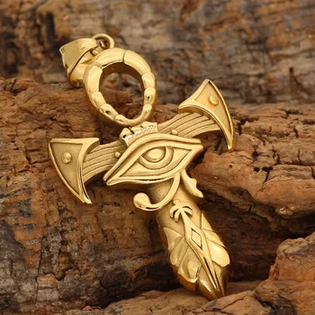 Египетское ожерелье с мечом Око Гора из нержавеющей стали Изображение 4