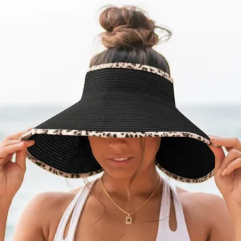 Женская летняя модная повседневная соломенная шляпа с бантом для пляжного отдыха, шляпа для рыбаков от солнца Изображение 1