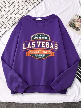 Женская толстовка Basics с принтом Las Vegas Wonderful Desert Oasis, уличная одежда с длинным рукавом, мягкие толстовки, Удобный женский пуловер