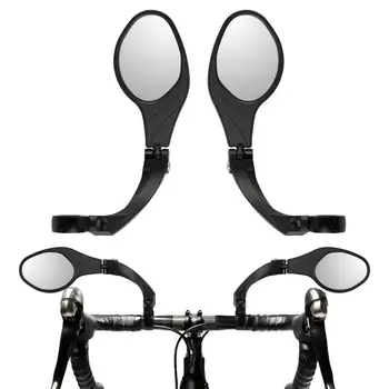 Зеркало на руле велосипеда, вращающееся на 360 градусов, Широкоугольные складные велосипедные зеркала заднего вида для велосипедов, выпуклое зеркало для велосипедов Изображение 0