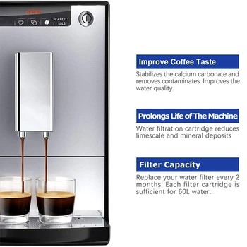 Картриджи для водяного фильтра кофемашины Krups Claris F088 F088 01 /Siemens TCZ60003 /AEG Coffee Filter (упаковка из 8 штук) Изображение 3
