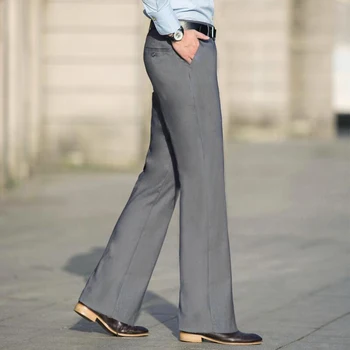 Классические черные расклешенные брюки Высококачественная модная мужская одежда для свадебной вечеринки, выпускного вечера, повседневные брюки для мужчин Slim Fit на заказ Изображение 3