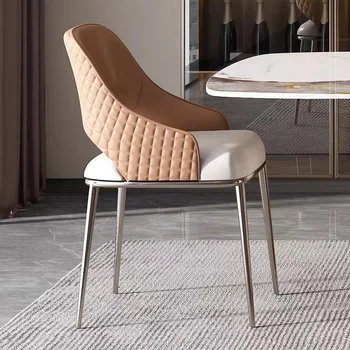 Кожаные дизайнерские стулья в скандинавском стиле Офисное кресло для чтения Роскошное эстетическое кресло для акцентного макияжа Cadeira Gamer Мебель для дома WJ35XP