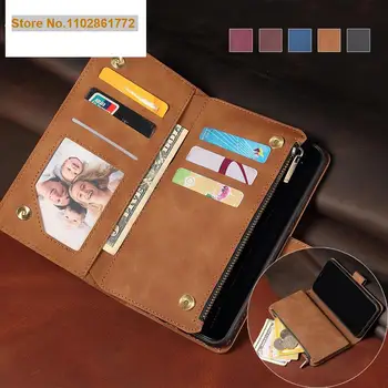 Кожаный флип-чехол-бумажник на молнии для Oneplus 9 7 7T 8 Pro, роскошный противоударный прочный держатель для магнитных карт, чехлы для телефонов Изображение 0