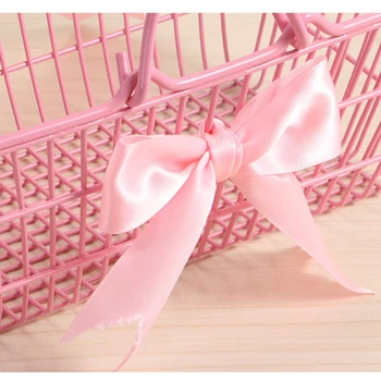 Корзина для покупок с розовым сердечком для девочек, корзина для косметики, рамка для хранения, реквизит для фото (средний) Изображение 3
