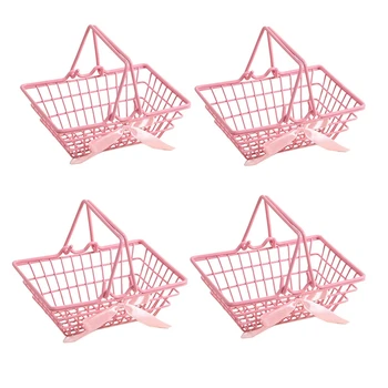 Корзина для покупок с розовым сердечком для девочек, корзина для косметики, рамка для хранения, реквизит для фото (средний) Изображение 4