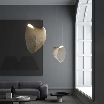 Лампа для спальни в скандинавском постмодерне персонализированное творчество простое освещение для гостиной и столовой художественная люстра из натурального дерева Изображение 2