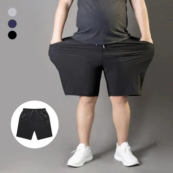 Летние шорты с эластичной резинкой и карманами на молнии, дышащие брюки высокой эластичности для занятий фитнесом. Изображение 0