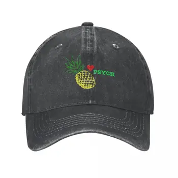 Логотип Psych Pineapple В стиле Ретро, Регулируемая Ковбойская Джинсовая Шляпа, Бейсболки Унисекс в стиле хип-хоп, Черные Изображение 1