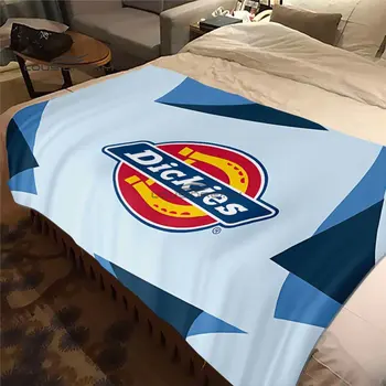 Модное фланелевое одеяло с логотипом Dickies, украшение для дома, пушистое одеяло, кровать в спальне, диван, термозащита для путешествий и кемпинга. Изображение 5