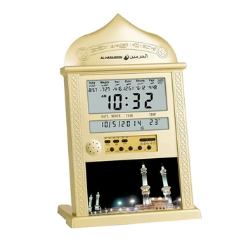 Молитвенные часы мечети Азан Исламская Мечеть Календарь Азан Мусульманская Молитва Настенные часы Будильник Рамадан Домашний Декор
