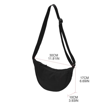 Нагрудная нейлоновая сумка-бродяга через плечо для женщин, нагрудные сумки через плечо большой емкости Изображение 5