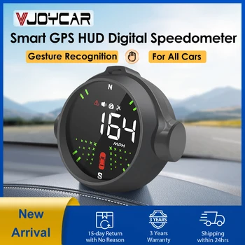Новейший 2023 Smart GPS HUD, датчик скорости, распознавание жестов, Часы, Высота, Окружающий свет, головной дисплей для всех автомобилей