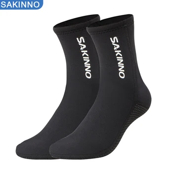 Новые 3 мм неопрен дайвинг носки теплые и нескользящие пляжные носки удар упорный плавание подводное плавание носки Водные виды спорта серфинг носки Изображение 1