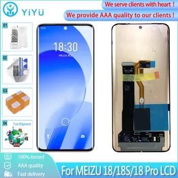 Оригинал для Meizu 18 18S ЖК-дисплей с сенсорным экраном, дигитайзер в сборе, Запасные части для Meizu 18 Pro Super AMOLED LCD