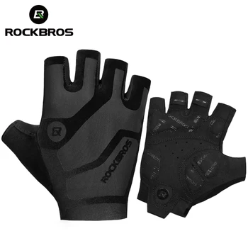 Официальные велосипедные перчатки Rockbros 2023 Дышащие Противоударные Велосипедные перчатки Летние Перчатки без пальцев MTB Горные Перчатки