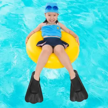 Плавательные ласты Силиконовые короткие тренировочные ласты для дайвинга Дренажный дизайн Инструмент для подводного плавания для детей взрослых мужчин и женщин Изображение 2