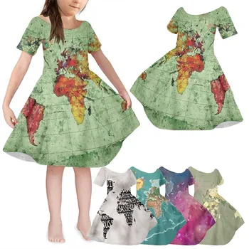 Платье с круглым вырезом и короткими рукавами для маленьких девочек от 1 до 6 лет, рождественское платье для маленьких девочек, однотонное платье