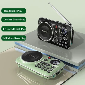 Портативное карманное мини-радио, FM-приемник, Bluetooth 5,0, динамик, Hi-Fi, TF/U Диск, MP3-плеер, Поддержка записи, воспроизведение в наушниках