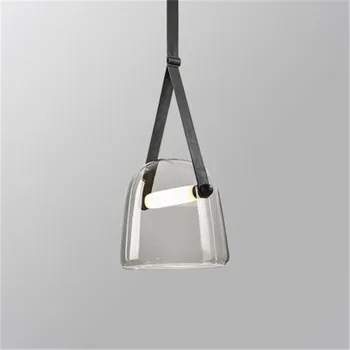 Постмодернистские Стеклянные подвесные светильники Mona Led Подвесной светильник на ремне для гостиной, кухонных светильников, подвесного светильника для домашнего декора Изображение 2