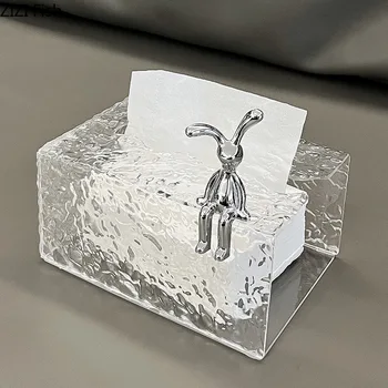 Прозрачная коробка для салфеток Ripple Украшение стола Креативная коробка для салфеток Wave и прикроватный столик Rabbit Акриловый чехол для бумажных полотенец