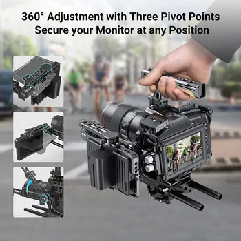 Регулируемое крепление SmallRig EVF с зажимом NATO Поддерживает мониторы для Sony Nikon Canon Универсальные аксессуары для фотоаппаратов MD3507 Изображение 3