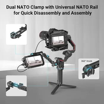 Регулируемое крепление SmallRig EVF с зажимом NATO Поддерживает мониторы для Sony Nikon Canon Универсальные аксессуары для фотоаппаратов MD3507 Изображение 4