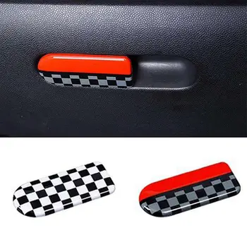 Ручка перчаточного ящика для автомобиля, накладка для ящика для хранения, наклейка для ящика для хранения, крышка чаши для BMW Mini Cooper S F54 F60, Черный, белый цвет Изображение 1