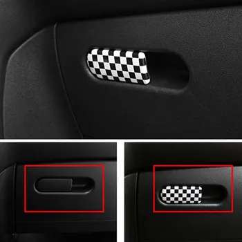 Ручка перчаточного ящика для автомобиля, накладка для ящика для хранения, наклейка для ящика для хранения, крышка чаши для BMW Mini Cooper S F54 F60, Черный, белый цвет Изображение 2