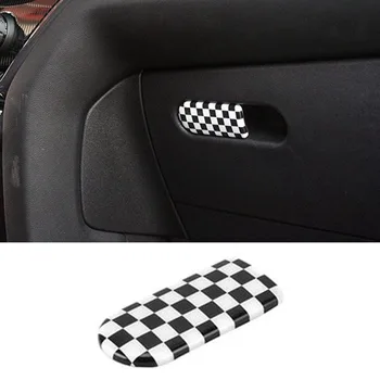 Ручка перчаточного ящика для автомобиля, накладка для ящика для хранения, наклейка для ящика для хранения, крышка чаши для BMW Mini Cooper S F54 F60, Черный, белый цвет Изображение 3