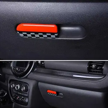 Ручка перчаточного ящика для автомобиля, накладка для ящика для хранения, наклейка для ящика для хранения, крышка чаши для BMW Mini Cooper S F54 F60, Черный, белый цвет Изображение 4