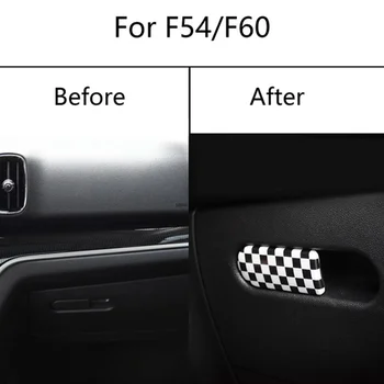 Ручка перчаточного ящика для автомобиля, накладка для ящика для хранения, наклейка для ящика для хранения, крышка чаши для BMW Mini Cooper S F54 F60, Черный, белый цвет Изображение 5